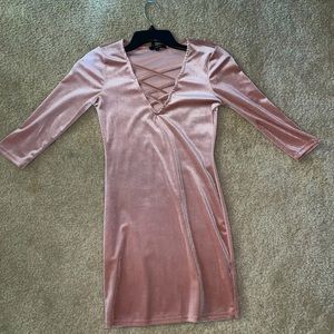 Baby Pink Suave Mini Dress